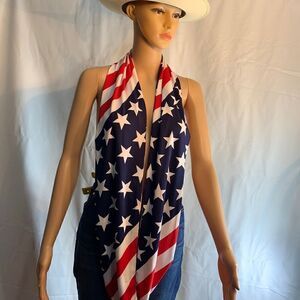 Red White Blue Eternity Flag Scarf Knit